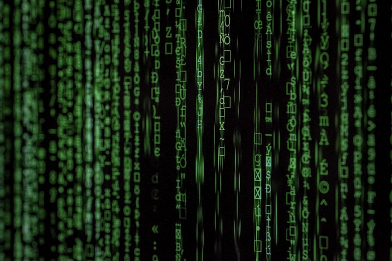 Abstract green digital code pattern